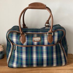 Plaid weekender carry-on size luggage